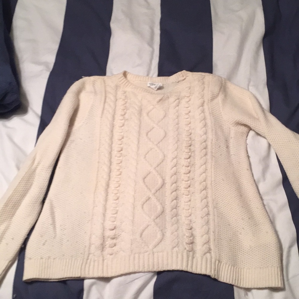 Club Monaco cable knit cashmere sweater